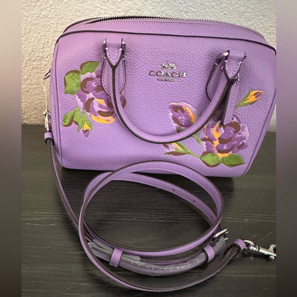 🌸🌿 Coach Rowan Satchel With Rose Print - Picture 3 of 6